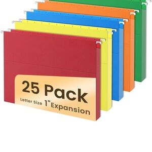 New 25 File Hanging Colorful Folders 1 Inxh Expandable U5 Tabs
